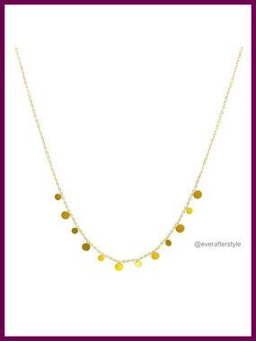 Satellite Beaded Necklace - 18k Gold Plated Stainless Steel Choker, Waterproof,